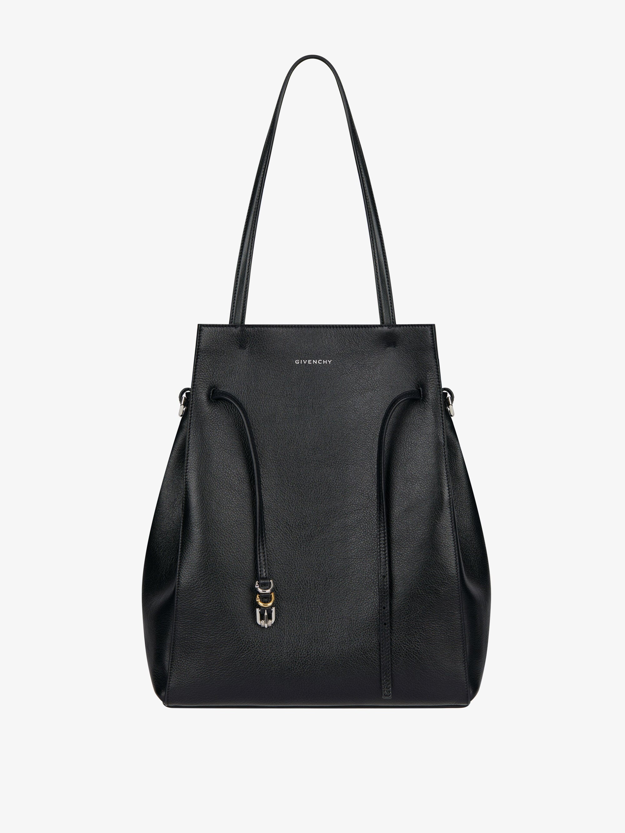 Cabas Voyou moyen en cuir - Black
