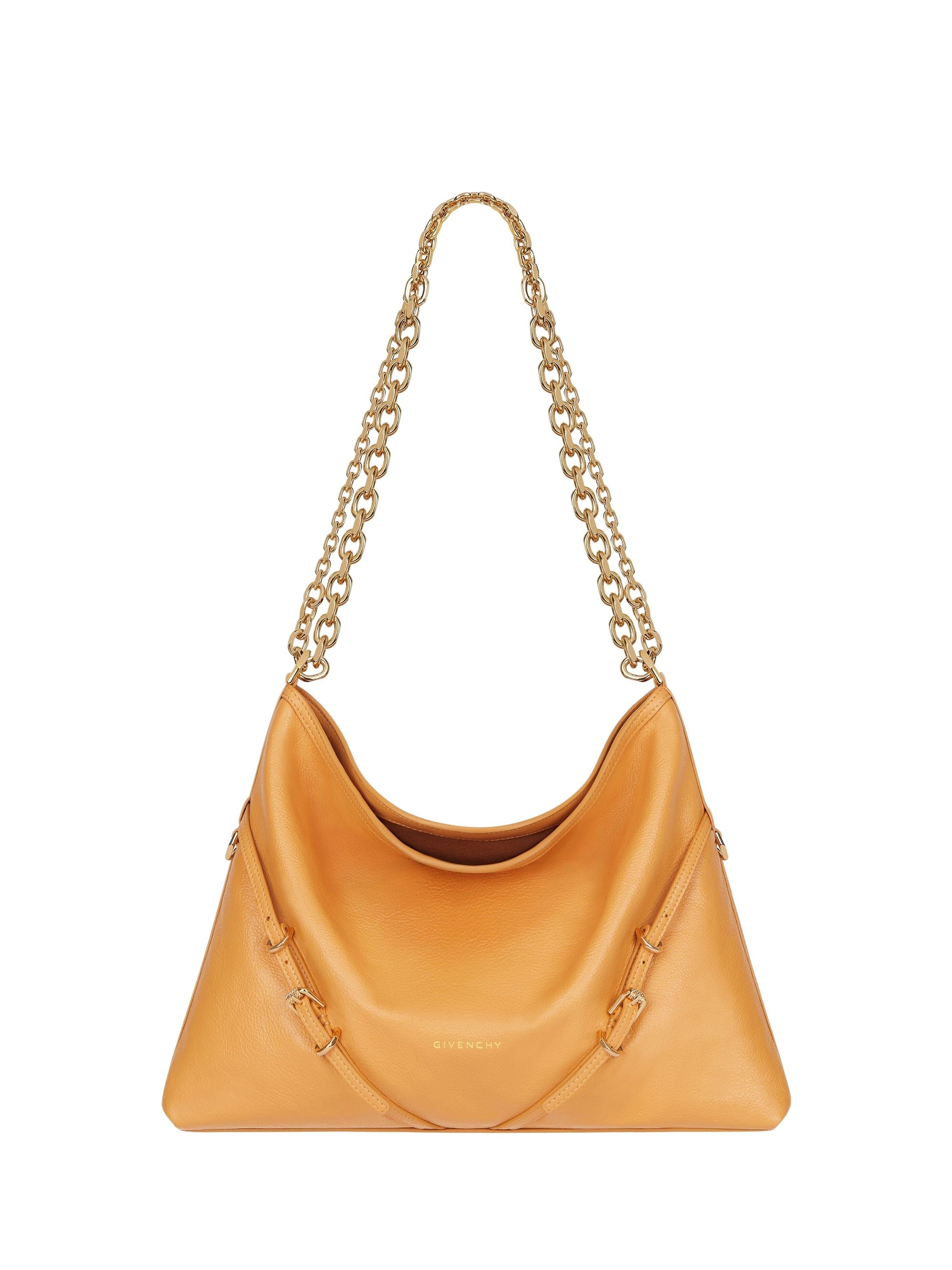 Sac Voyou moyen en cuir - Orange Rouge