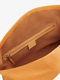 Sac Voyou moyen en cuir - Orange Rouge