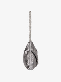 Sac Voyou moyen en cuir laminé - Gris Argente