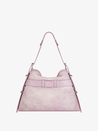 Voyou Medium Boyfriend Bag, distressed leather - Old Pink