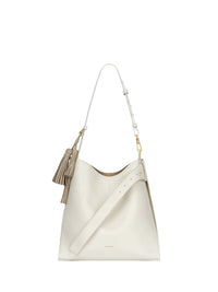 Sac Hobo Belted moyen en cuir - Ivory
