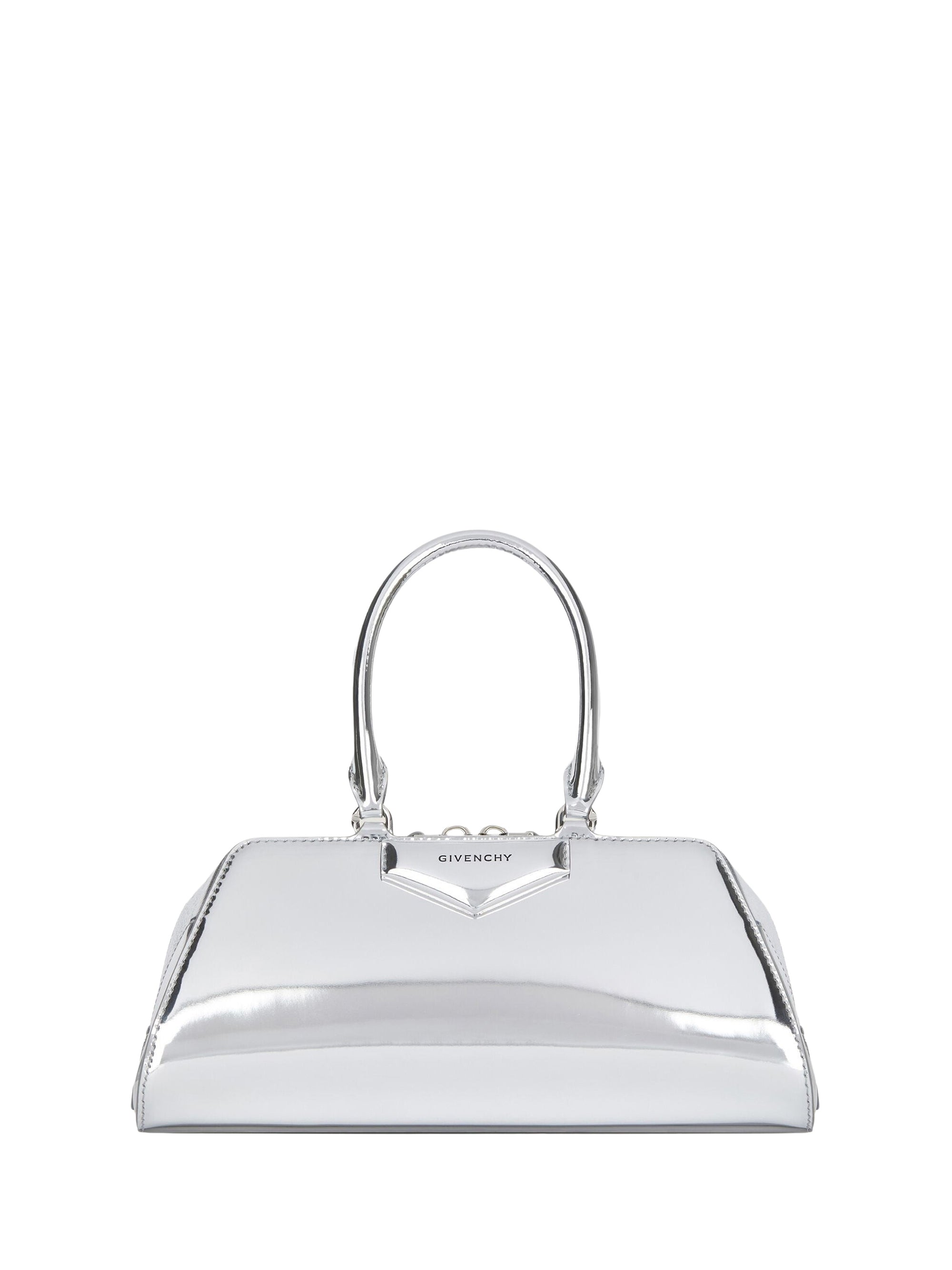 Petit sac Antigona east west en cuir - Light Silvery