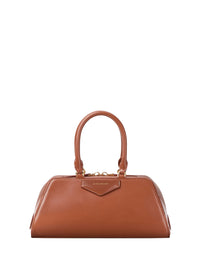 Petit sac Antigona east west en cuir - Caramel Brown