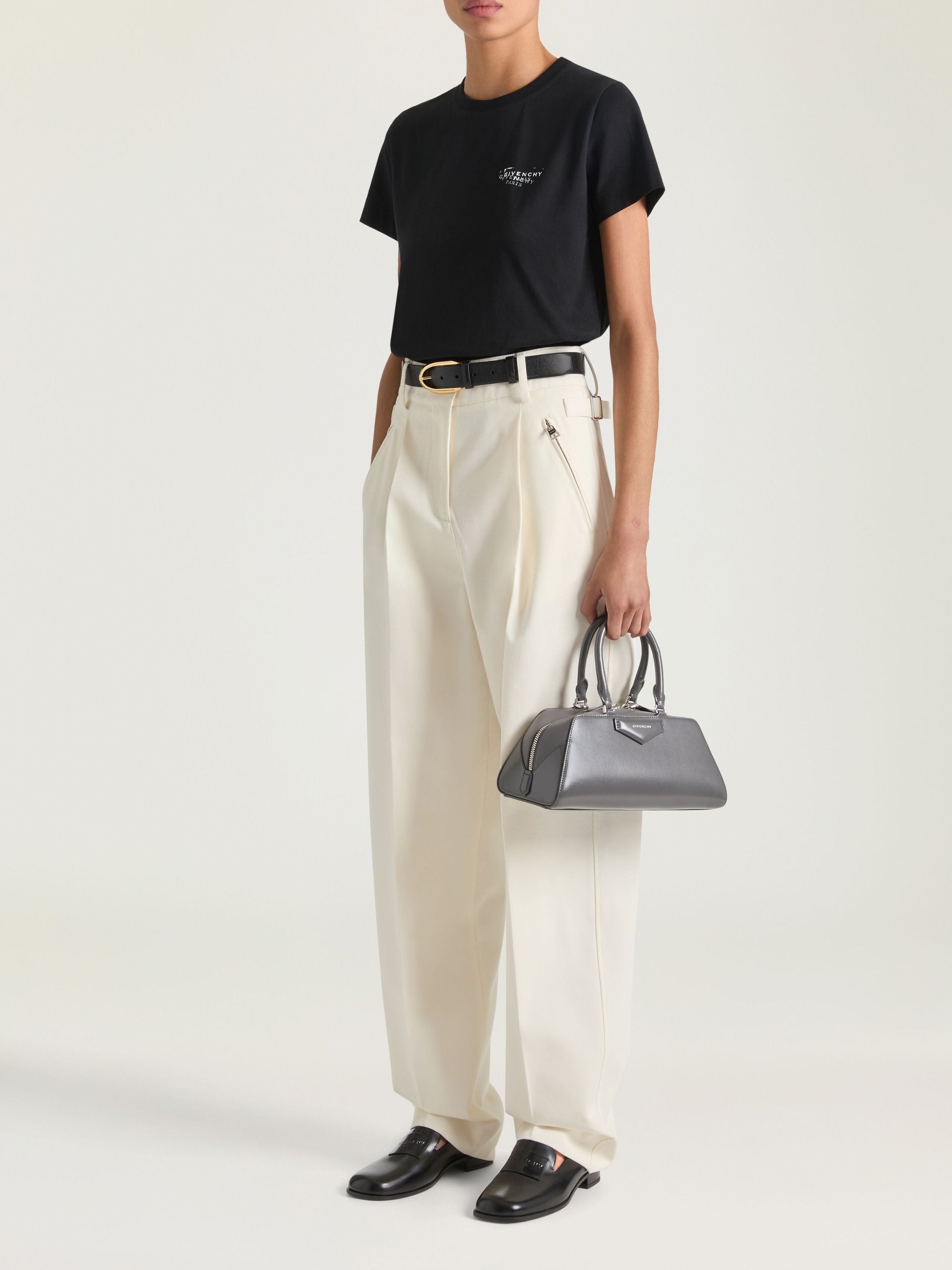 Sac Antigona east west petit en cuir - Dark Grey