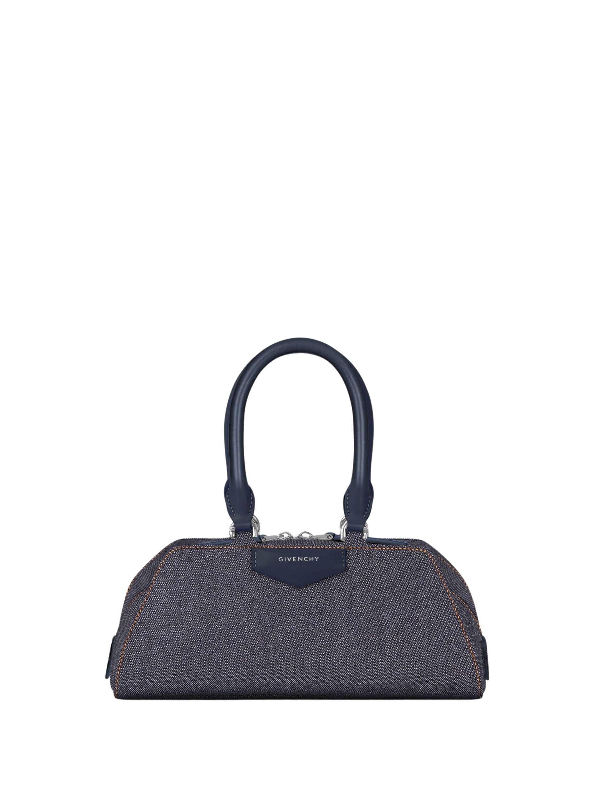 Sac Antigona east west mini en cuir - Indigo Blue