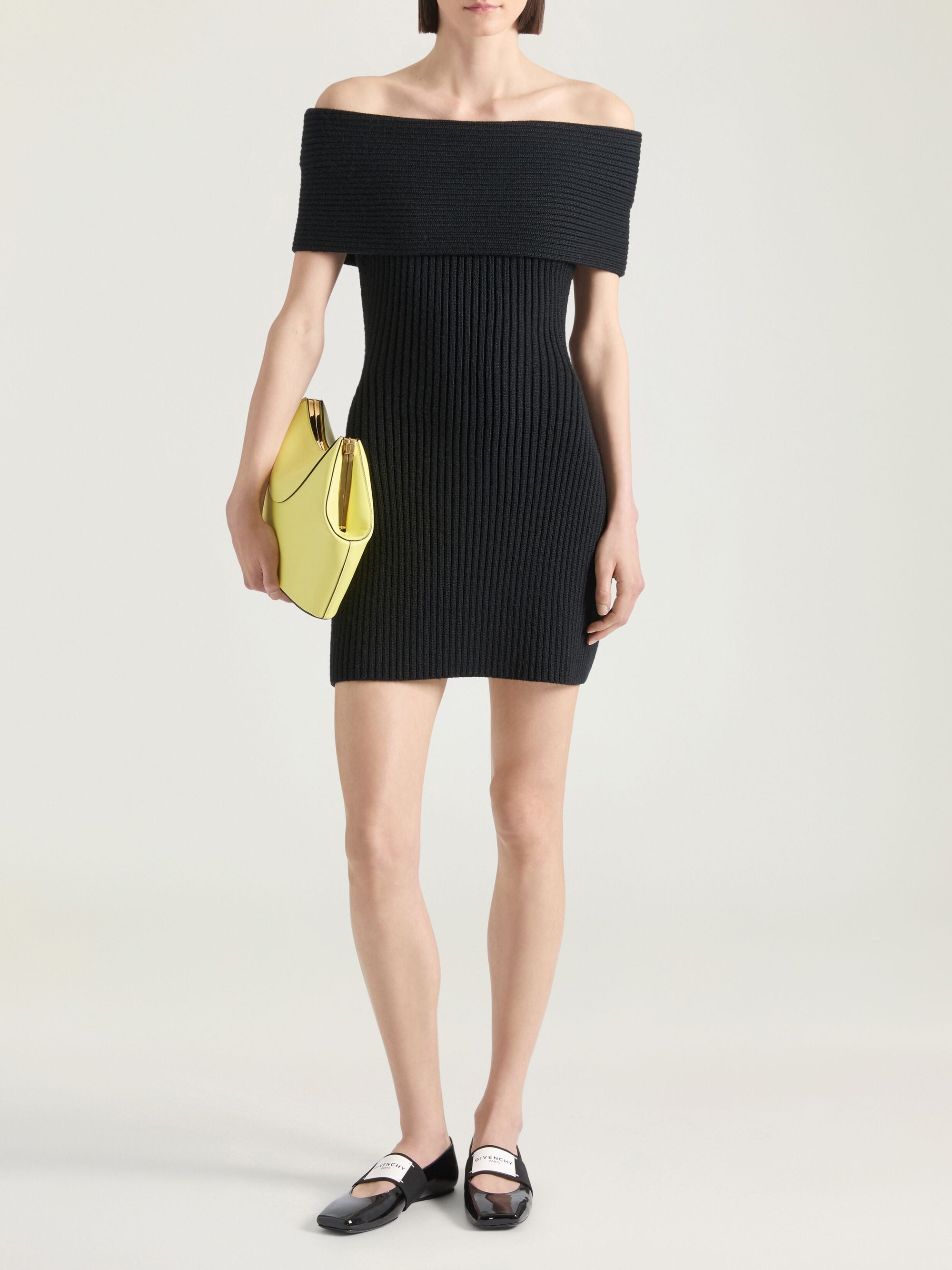 Pochette Facet en cuir - Acid Yellow