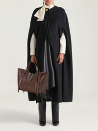 Sac Snatch grand à chaîne zippé en cuir - Dark Brown