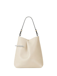 Pochette Pinch me en cuir - Cream