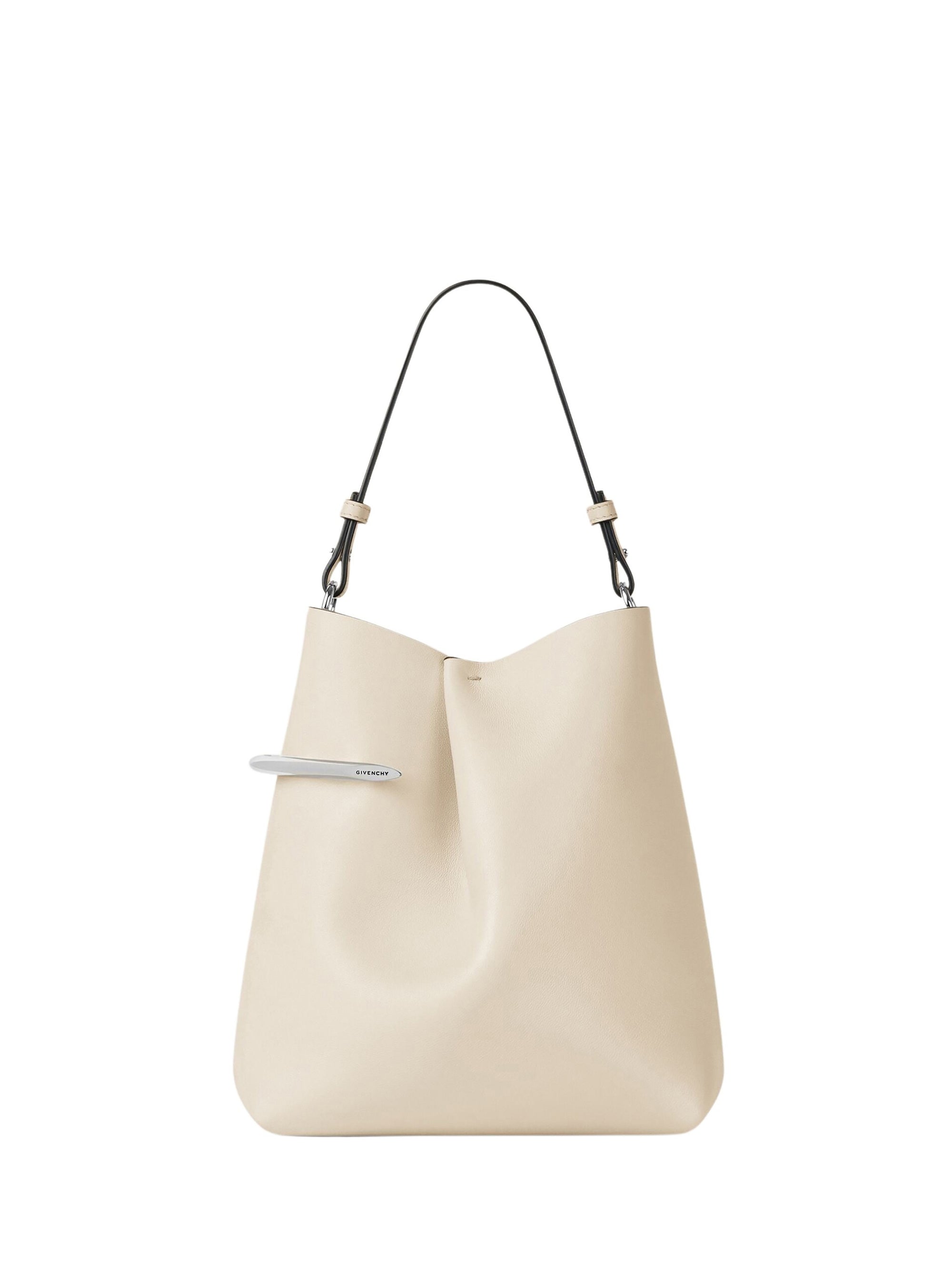 Pochette Pinch me en cuir - Cream