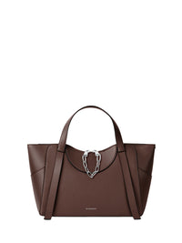 Sac Snatch moyen à chaîne zippé en cuir - Dark Brown
