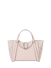 Sac Snatch moyen à chaîne zippé en cuir - Baby Pink