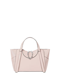 Sac Snatch moyen à chaîne zippé en cuir - Baby Pink