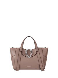 Sac Snatch petit à chaîne zippé en cuir - Taupe