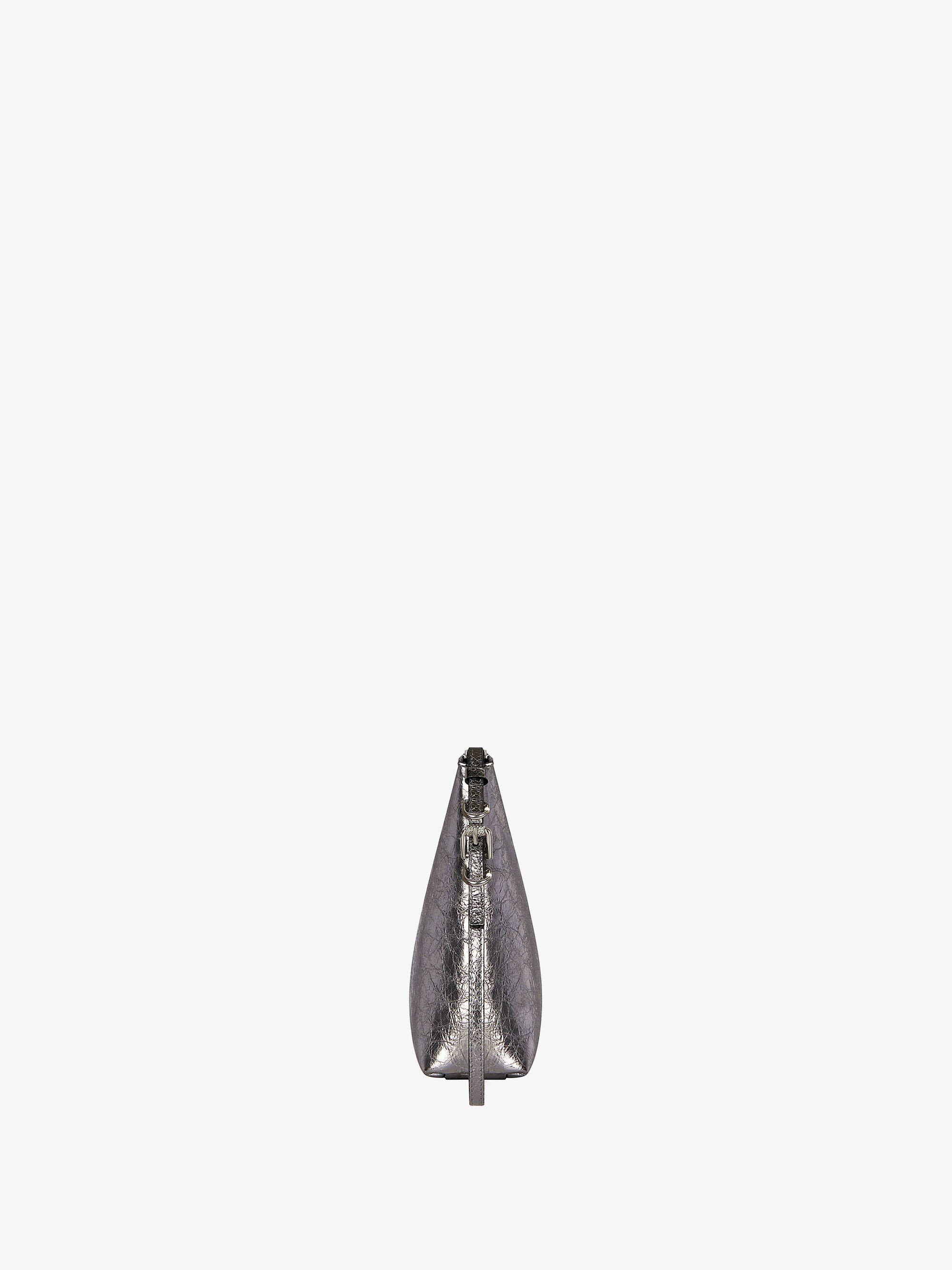 Pochette Voyou en cuir laminé - Gris Argente