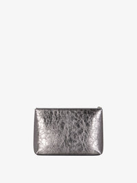 Pochette Voyou en cuir laminé - Gris Argente