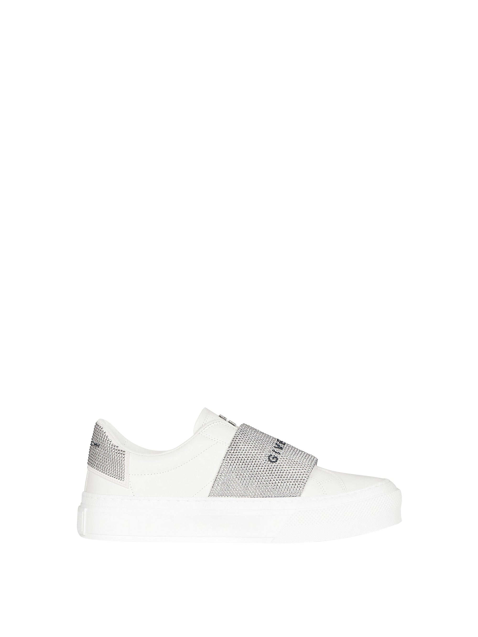 Baskets City Sport en cuir - White & Silvery