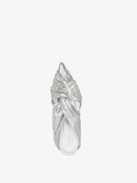 Mules plates Twist en cuir laminé - Silvery