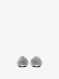 Mules plates Twist en cuir laminé - Silvery