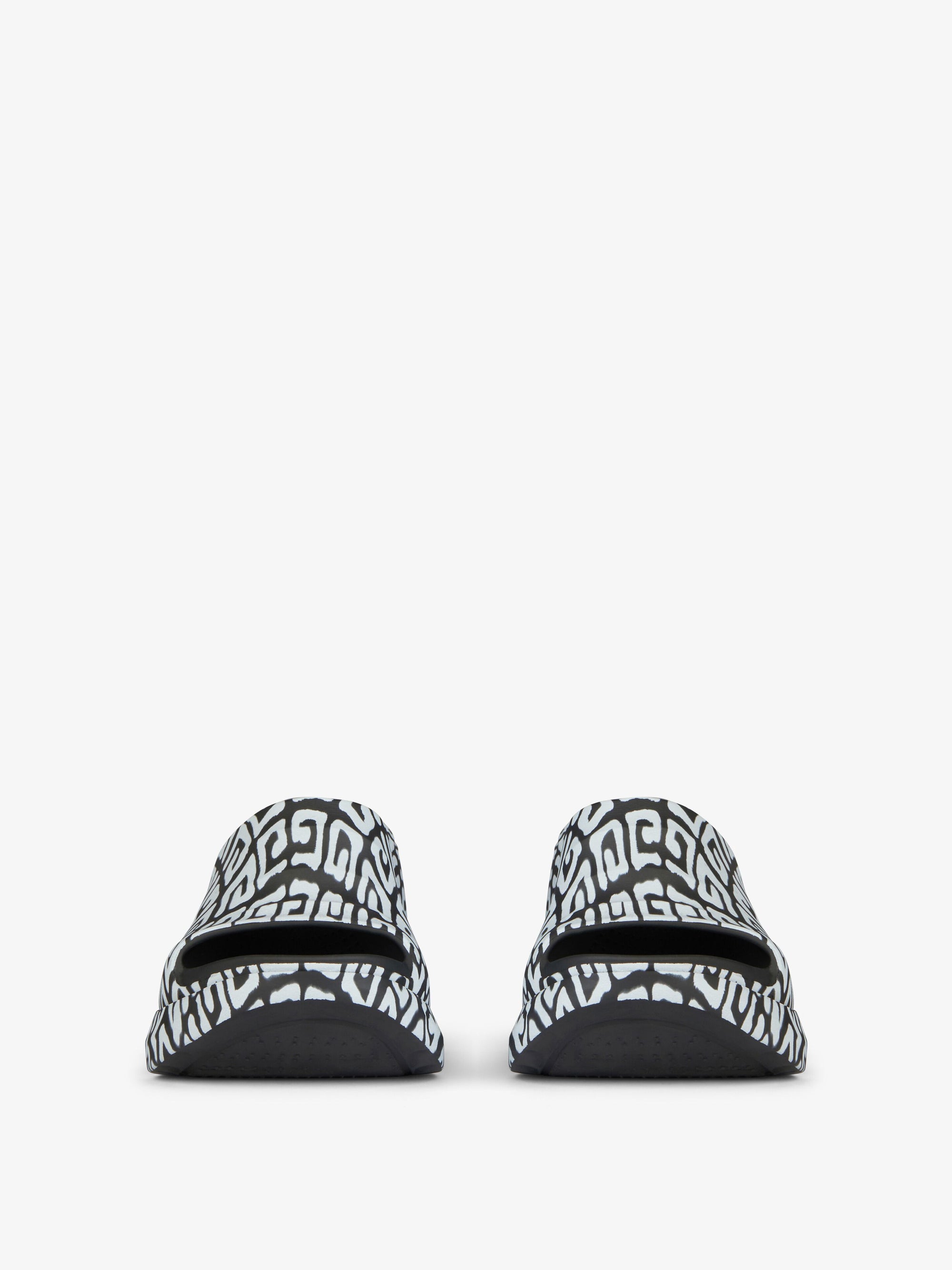 Mules compensées 110 avec imprimé effet tag - Noir & Blanc