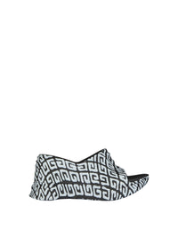 Mules compensées 110 avec imprimé effet tag - Noir & Blanc