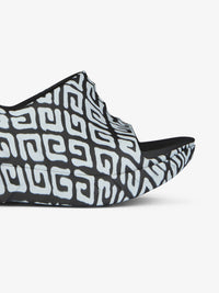 Mules compensées 110 avec imprimé effet tag - Noir & Blanc