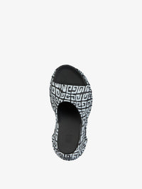 Mules compensées 110 avec imprimé effet tag - Noir & Blanc