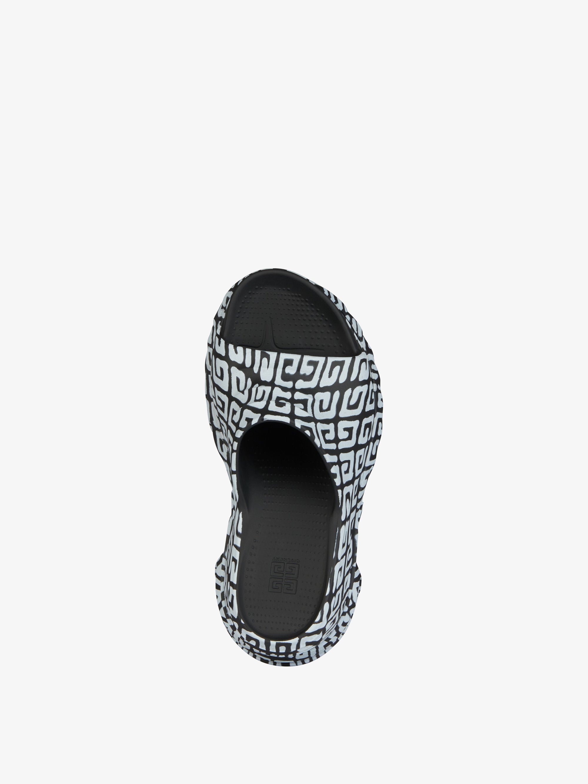 Mules compensées 110 avec imprimé effet tag - Noir & Blanc
