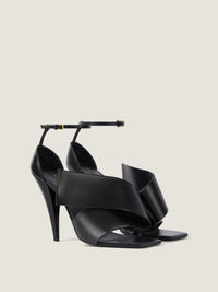 HEEL TWISTED RIBBON SANDALS 95 MM