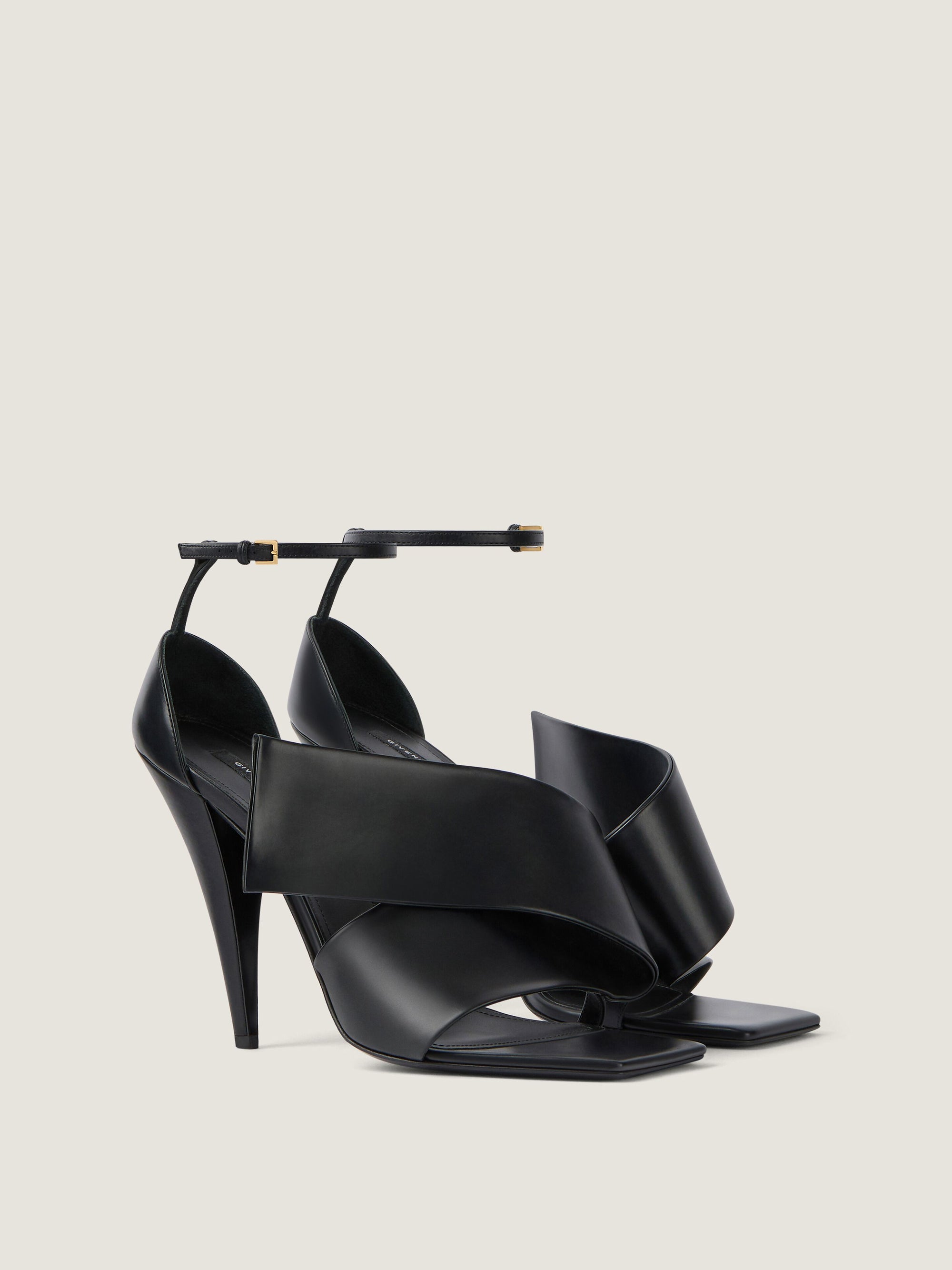 HEEL TWISTED RIBBON SANDALS 95 MM