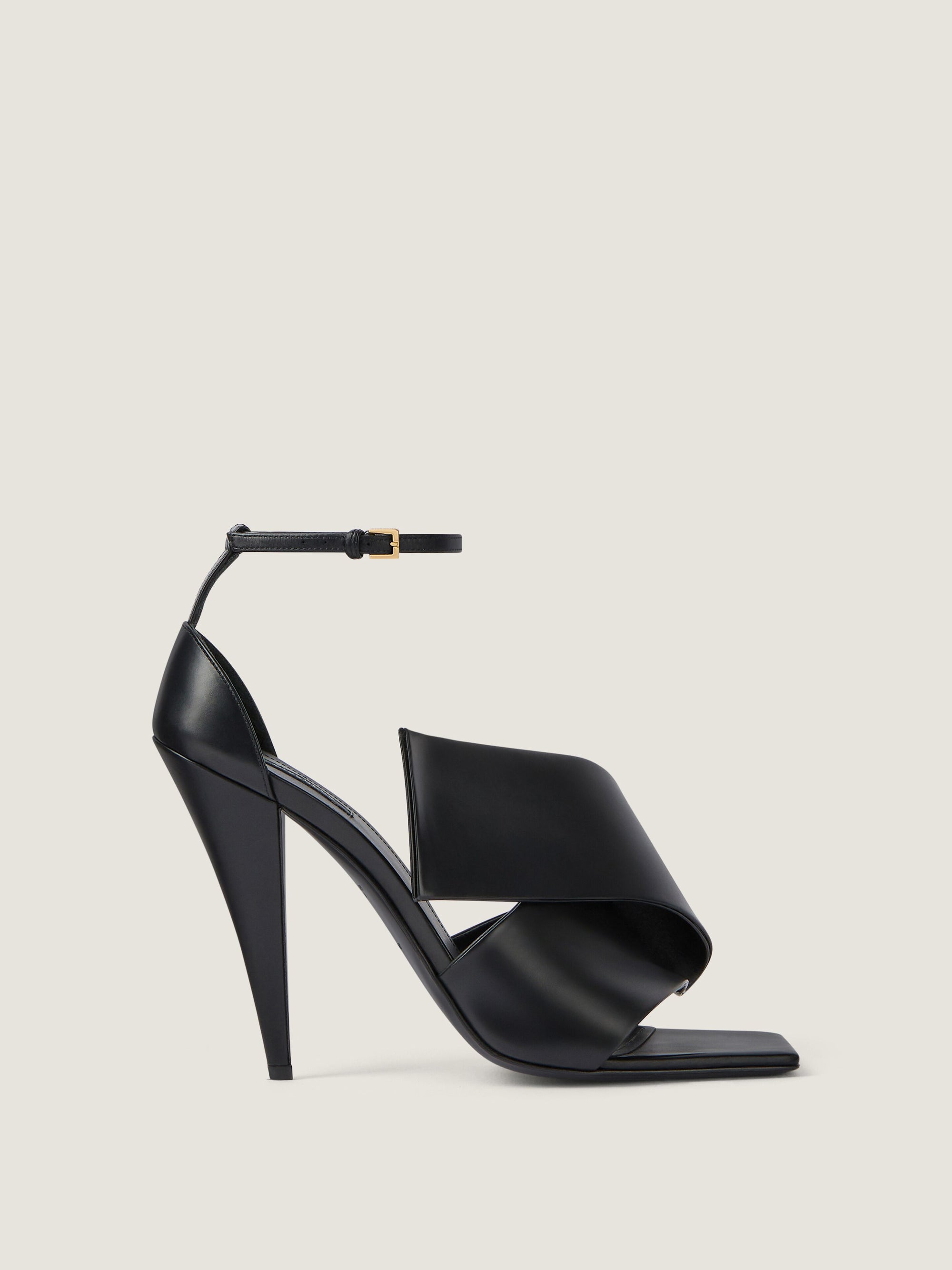 HEEL TWISTED RIBBON SANDALS 95 MM