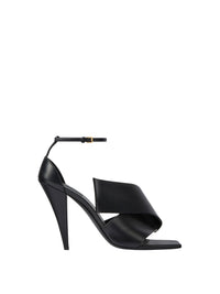 Sliced Square 95 leather sandals - Black