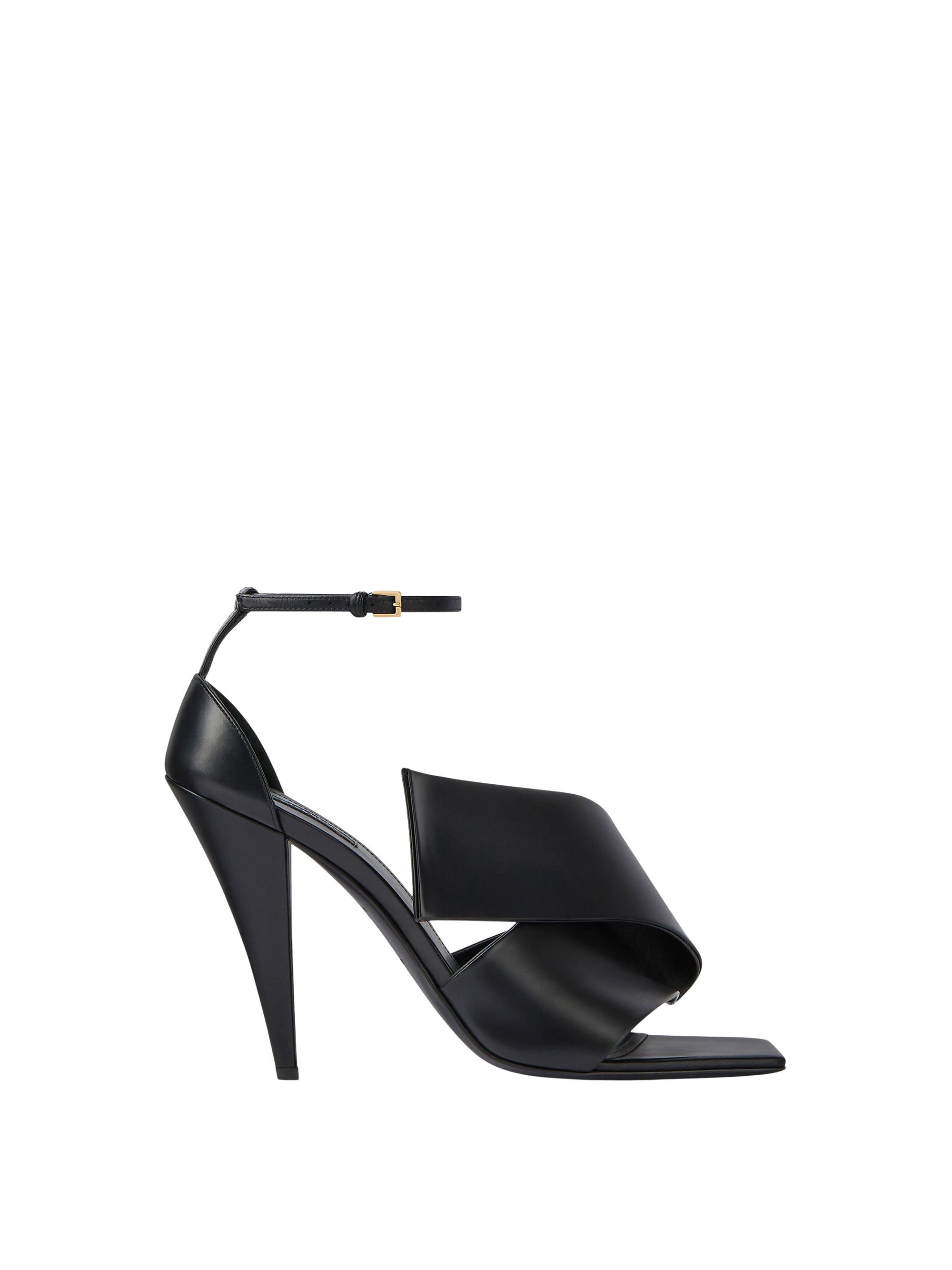 Sliced Square 95 leather sandals - Black