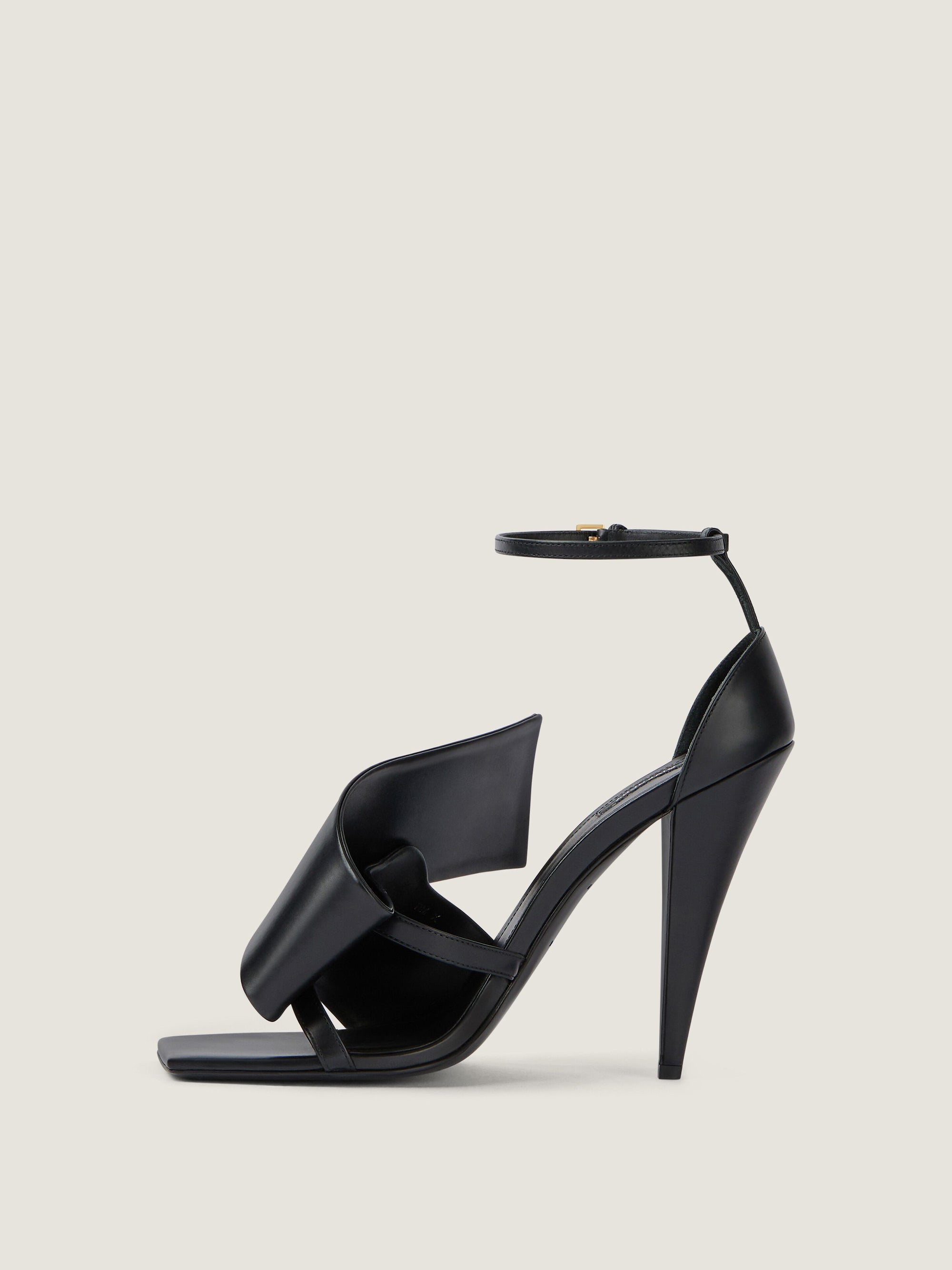 HEEL TWISTED RIBBON SANDALS 95 MM