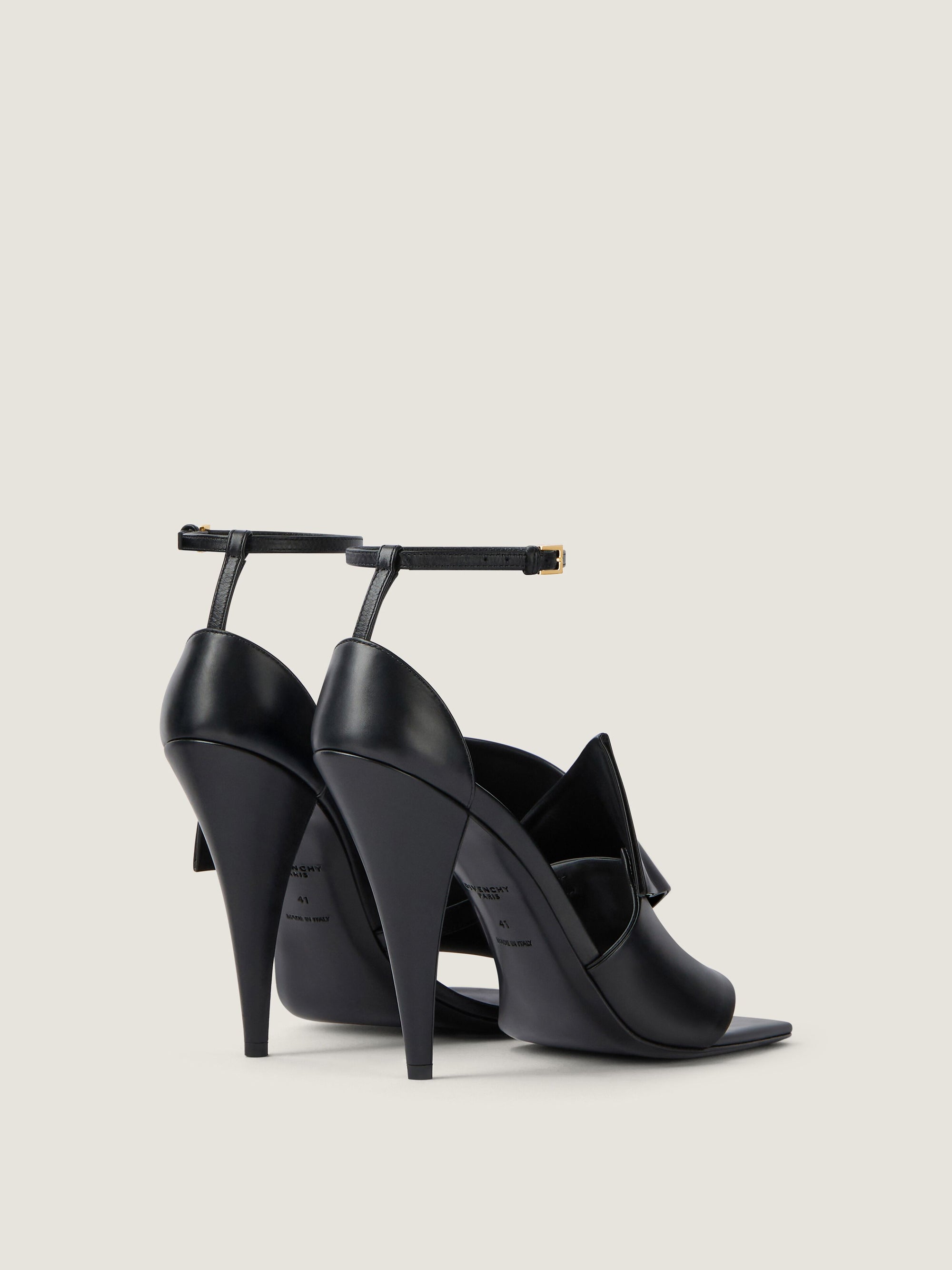HEEL TWISTED RIBBON SANDALS 95 MM