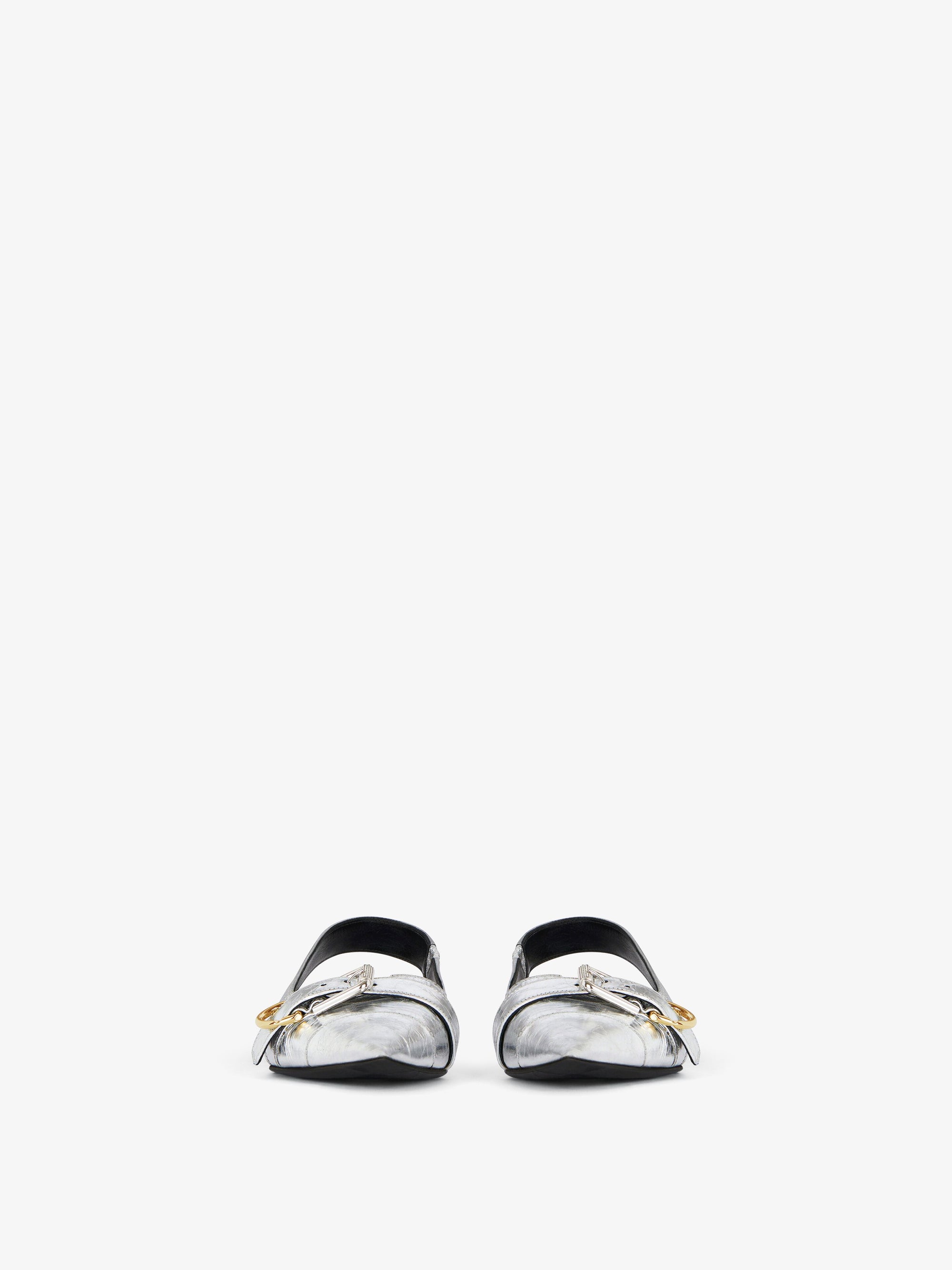 Ballerines slingbacks Voyou en cuir laminé - Silvery