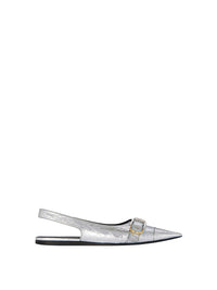 Ballerines slingbacks Voyou en cuir laminé - Silvery