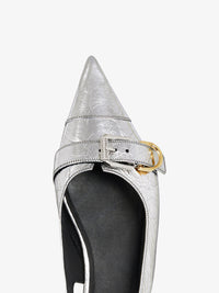 Ballerines slingbacks Voyou en cuir laminé - Silvery