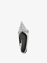 Ballerines slingbacks Voyou en cuir laminé - Silvery