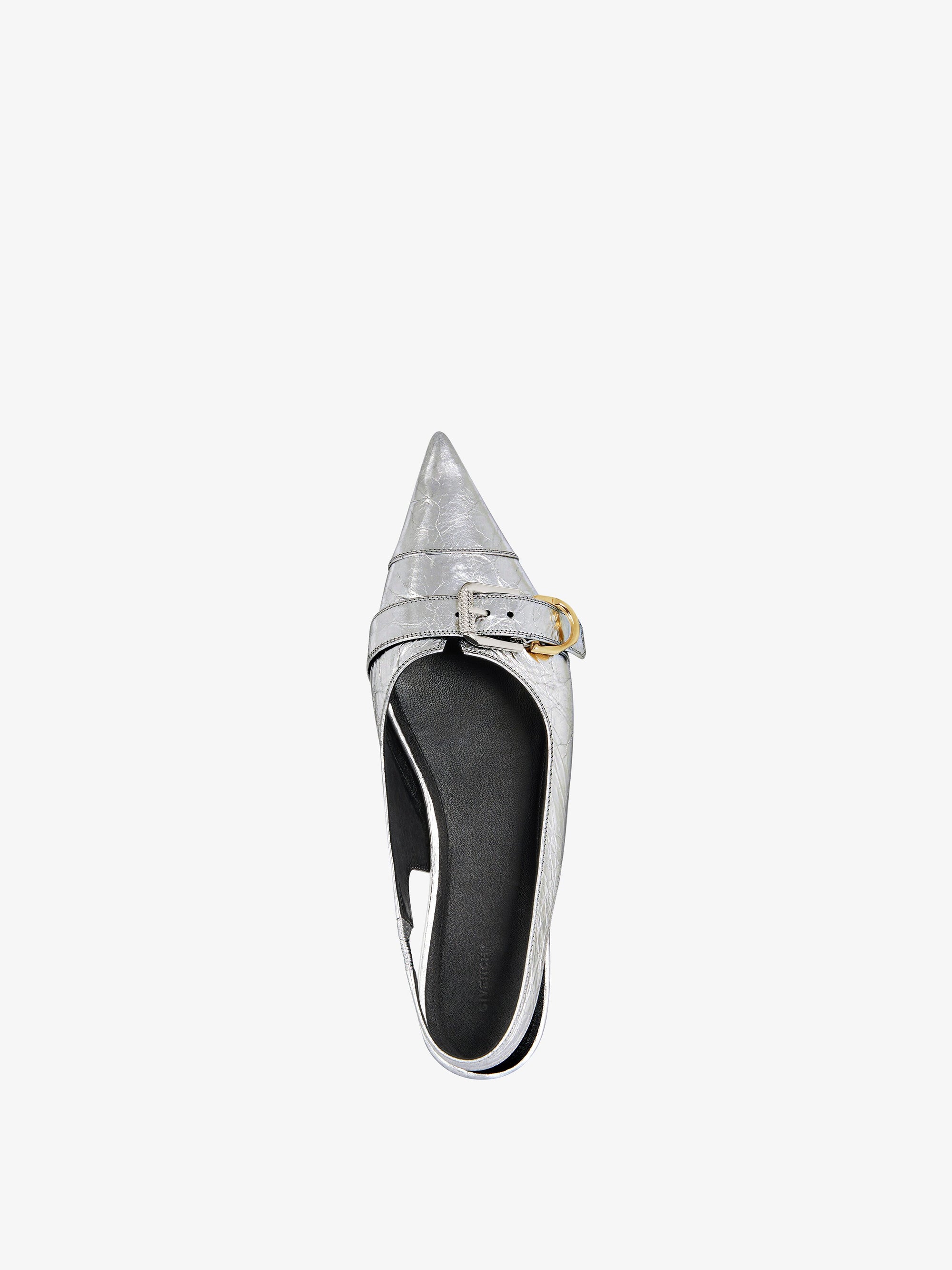 Ballerines slingbacks Voyou en cuir laminé - Silvery