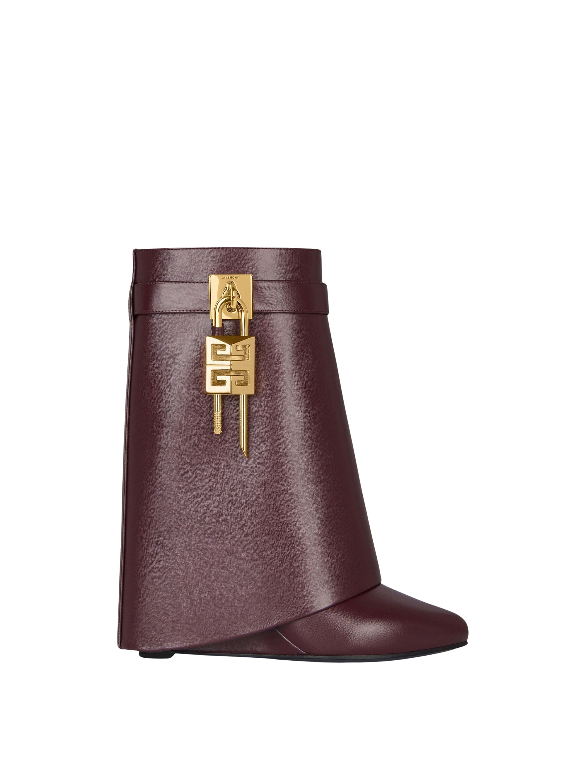 Bottines Shark Lock 90 en cuir - Oxblood Red