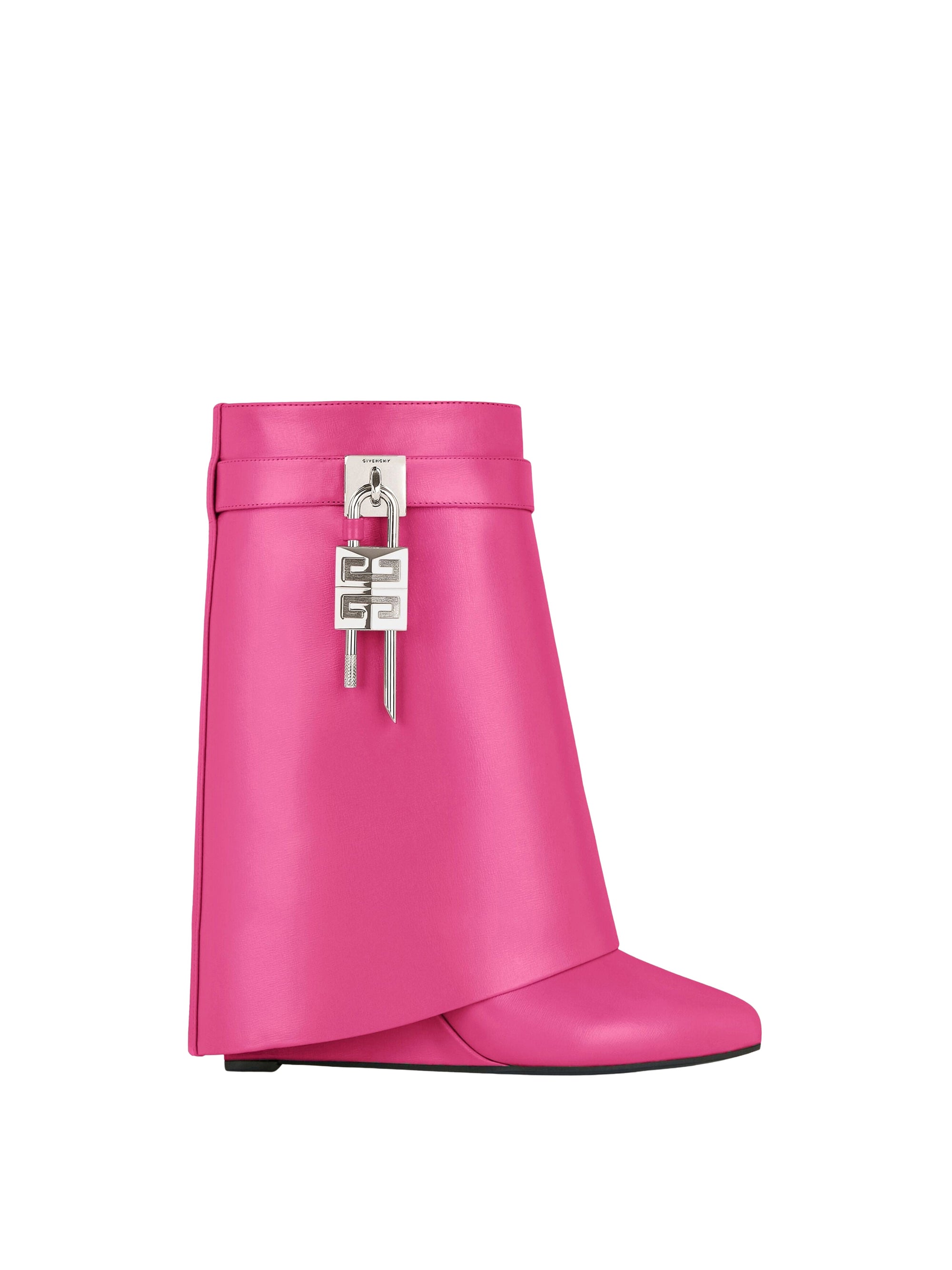 Bottines Shark Lock 90 en cuir - Neon Pink