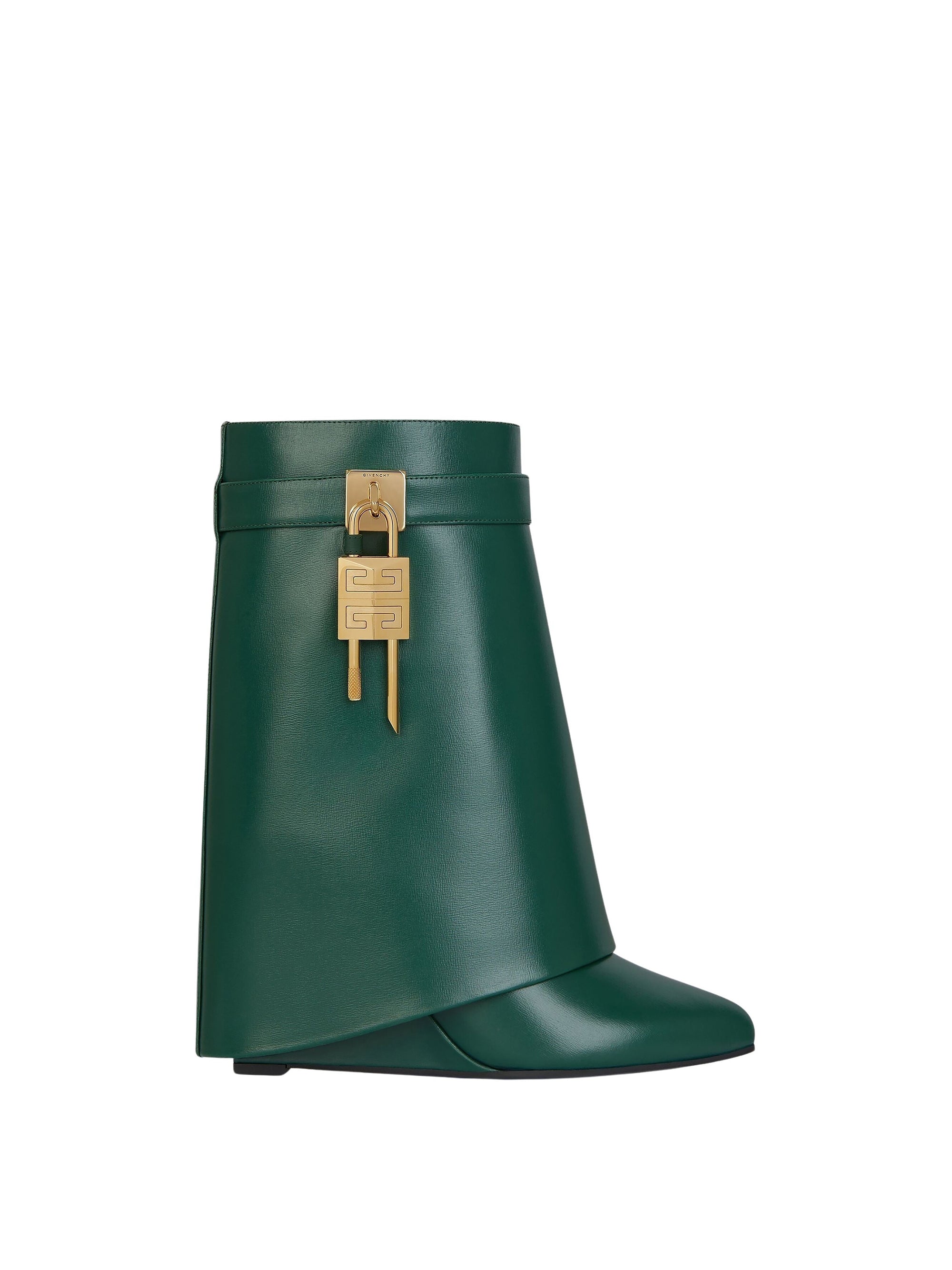 Bottines Shark Lock 90 en cuir - Vert Emeraude