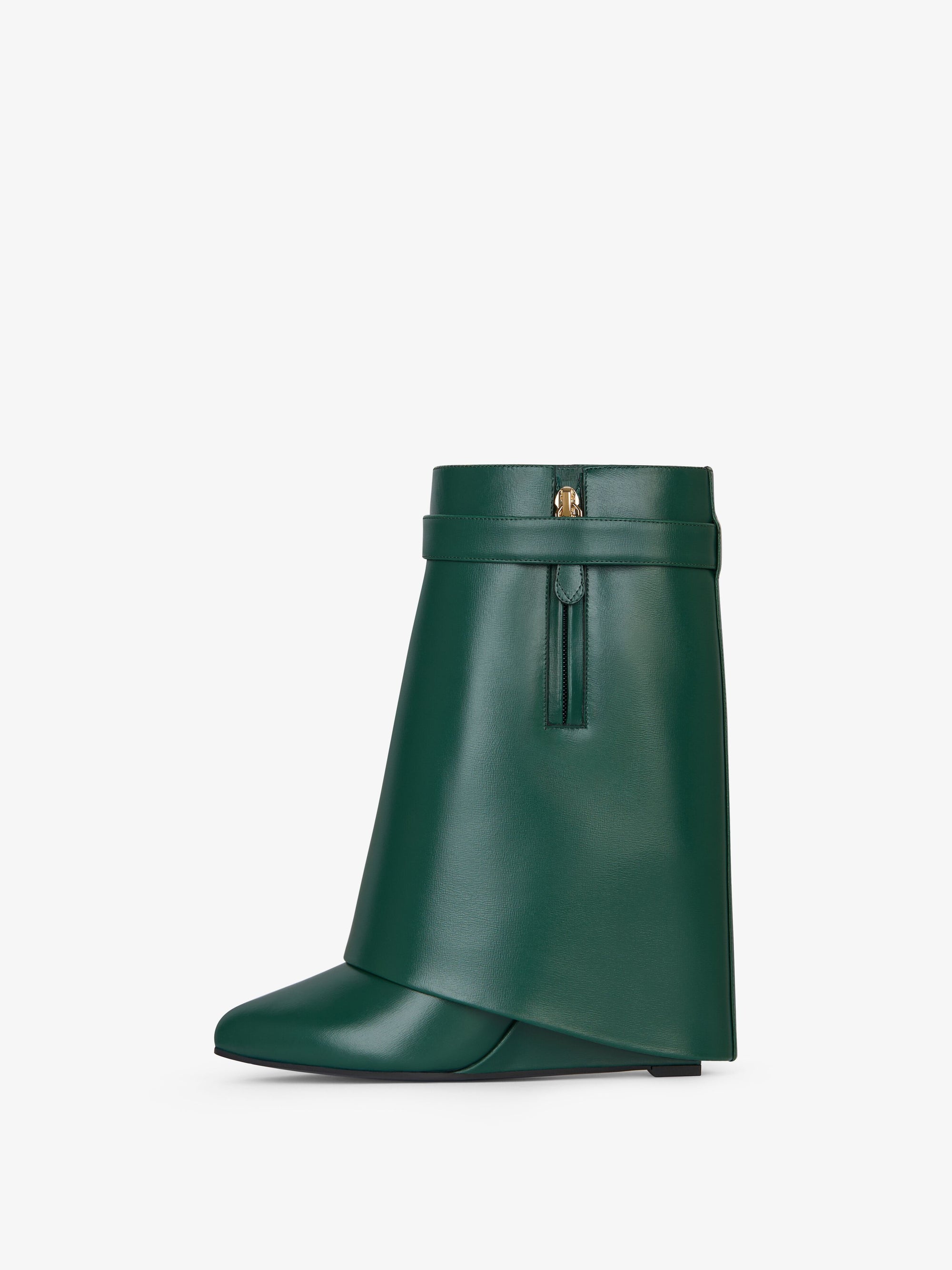 Bottines Shark Lock 90 en cuir - Vert Emeraude