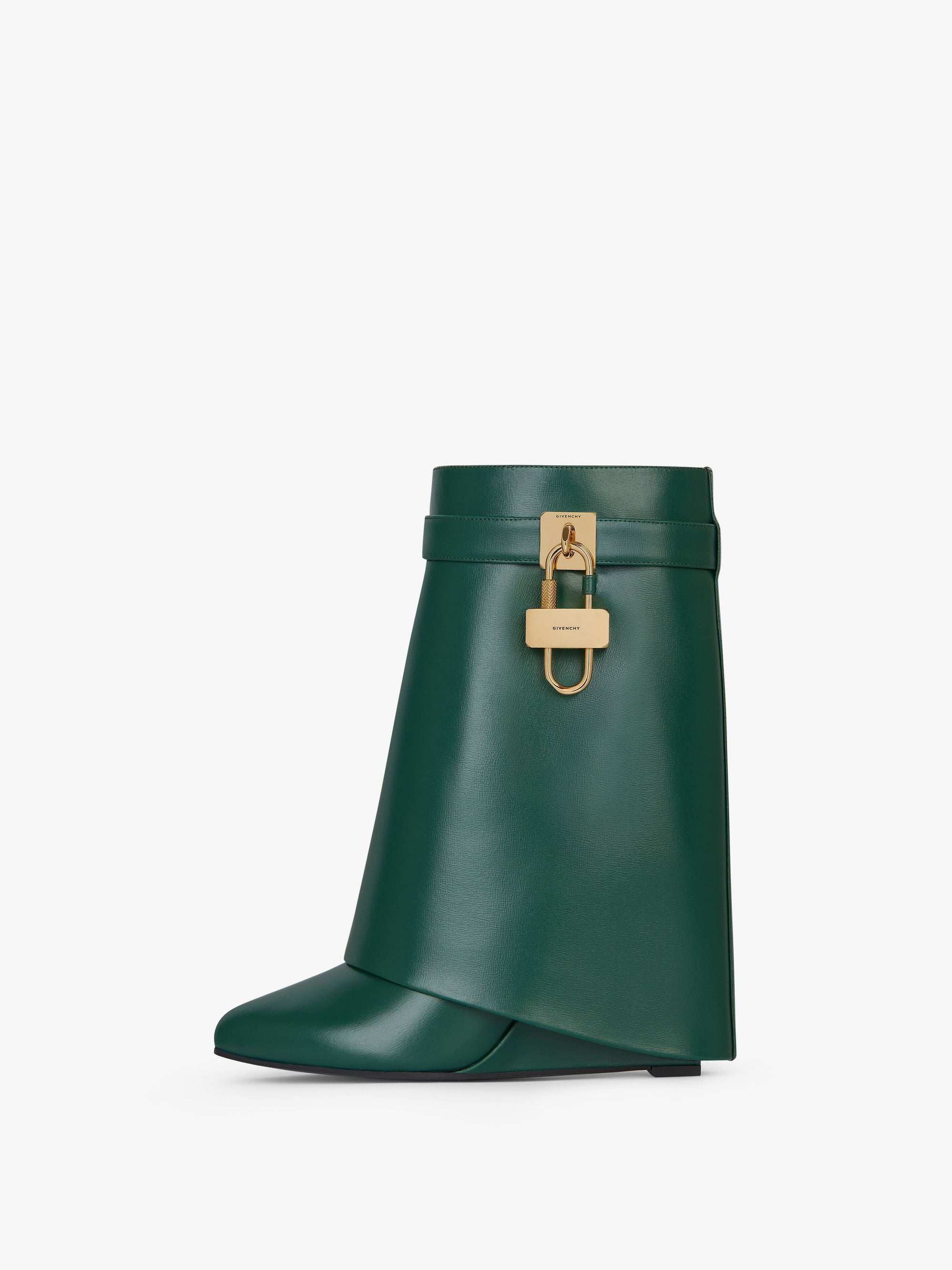 Bottines Shark Lock 90 en cuir - Vert Emeraude