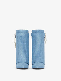 Bottines Shark Lock 90 en raphia - Denim Blue