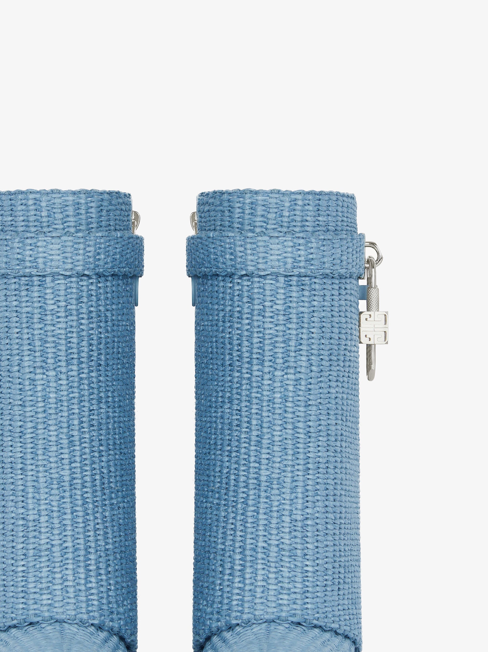 Bottines Shark Lock 90 en raphia - Denim Blue