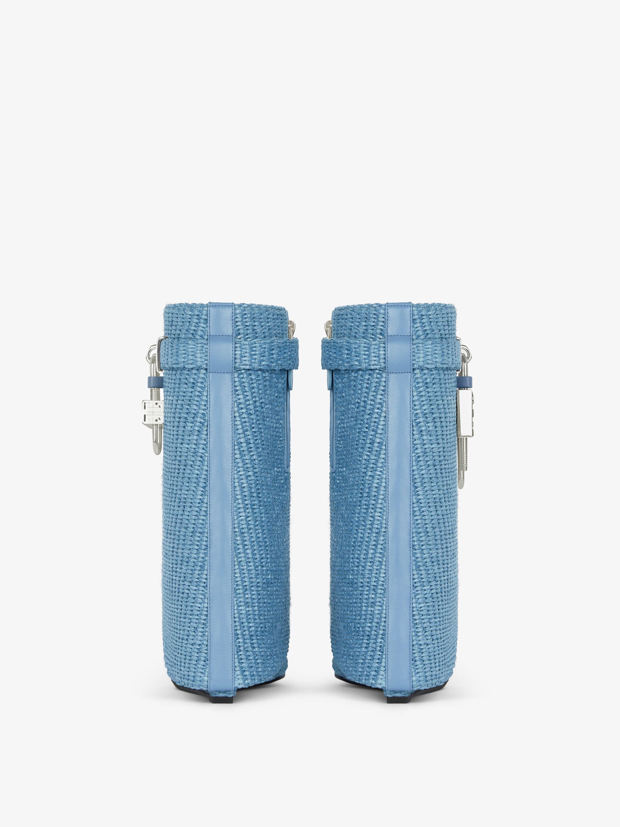Bottines Shark Lock 90 en raphia - Denim Blue