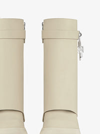 Bottines Shark Lock Biker 85 en cuir grainé - Beige