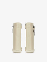 Bottines Shark Lock Biker 85 en cuir grainé - Beige